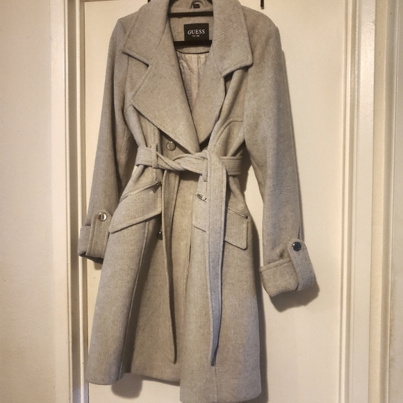 Guess Jackets & Blazers - GUESS jacket, perfect condition, size L, light gray with silver details